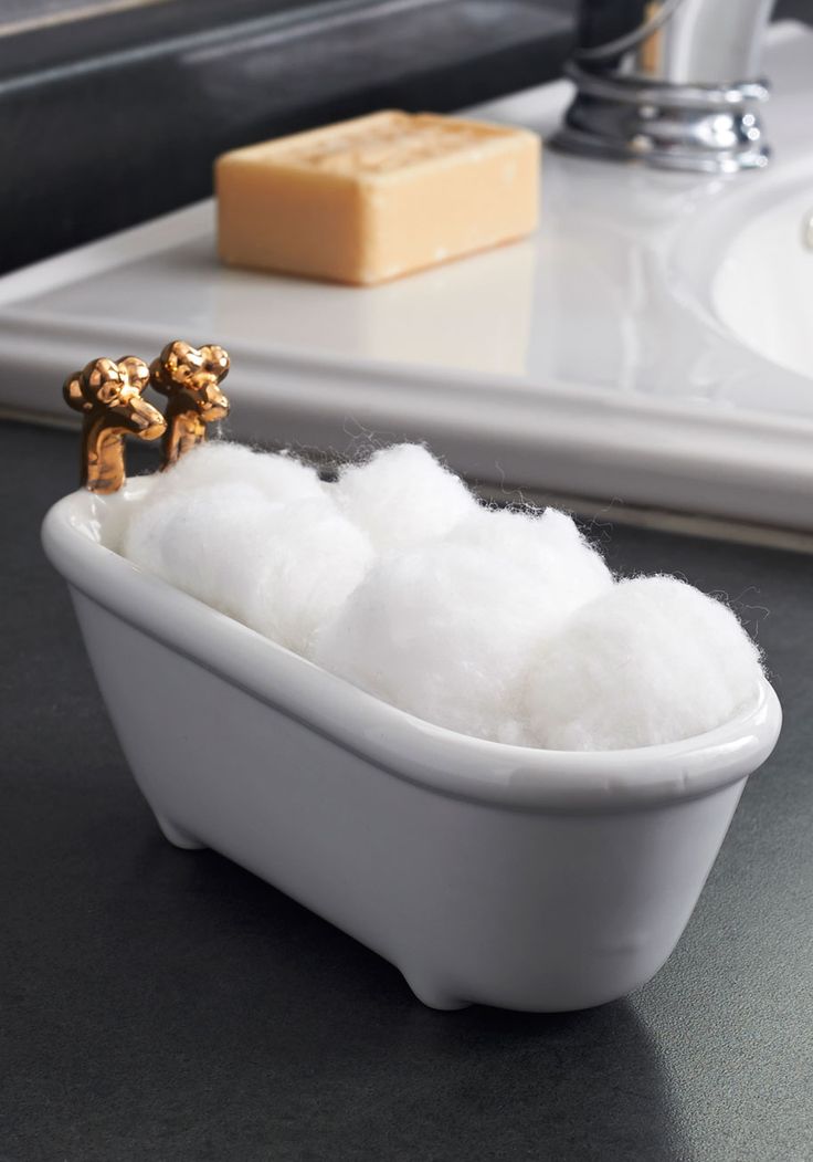 Soapy bath tub - fun cotton ball holder! Love this! #product_design