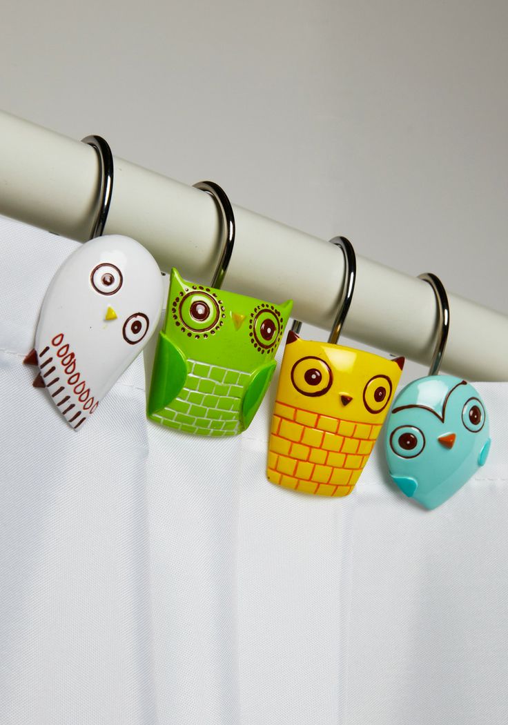 Owl shower curtain rings #product_design