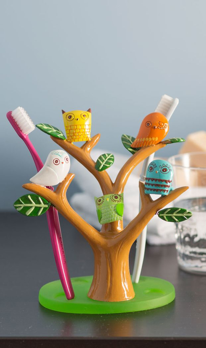 Tree owl toothbrush holder #product_design