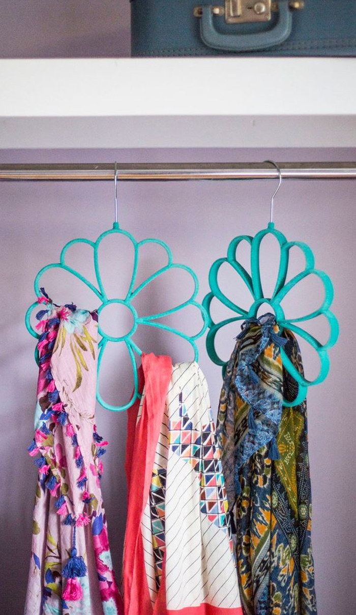 Flower scarf organizer #product_design