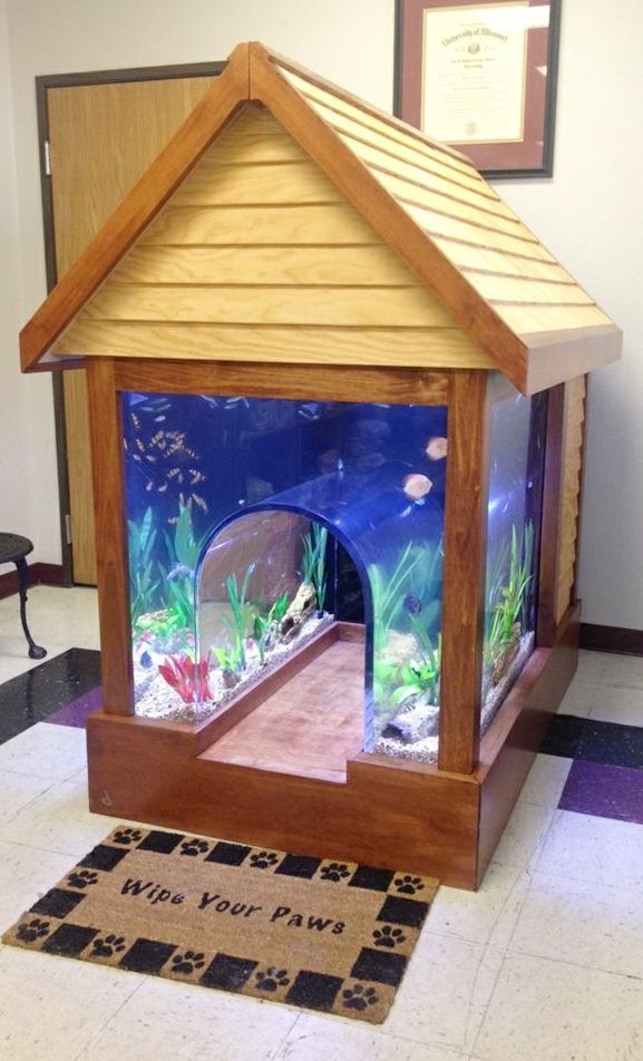 Custom 2-in-1 fish tank / dog kennel - incredible! #product_design