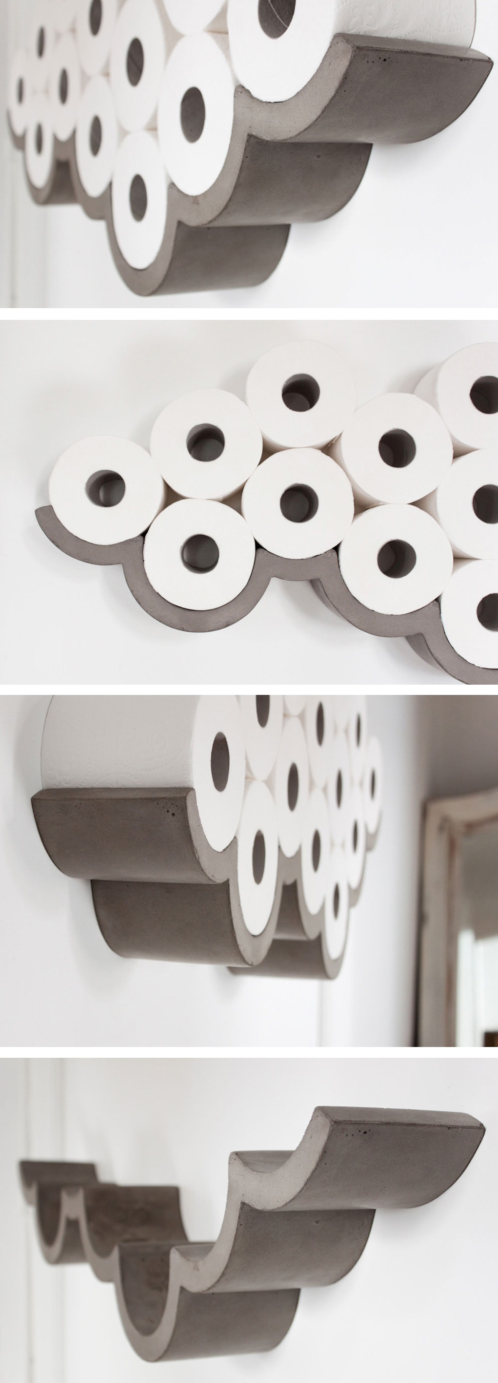 Concrete cloud shaped toilet paper holder! Amazing! #product_design