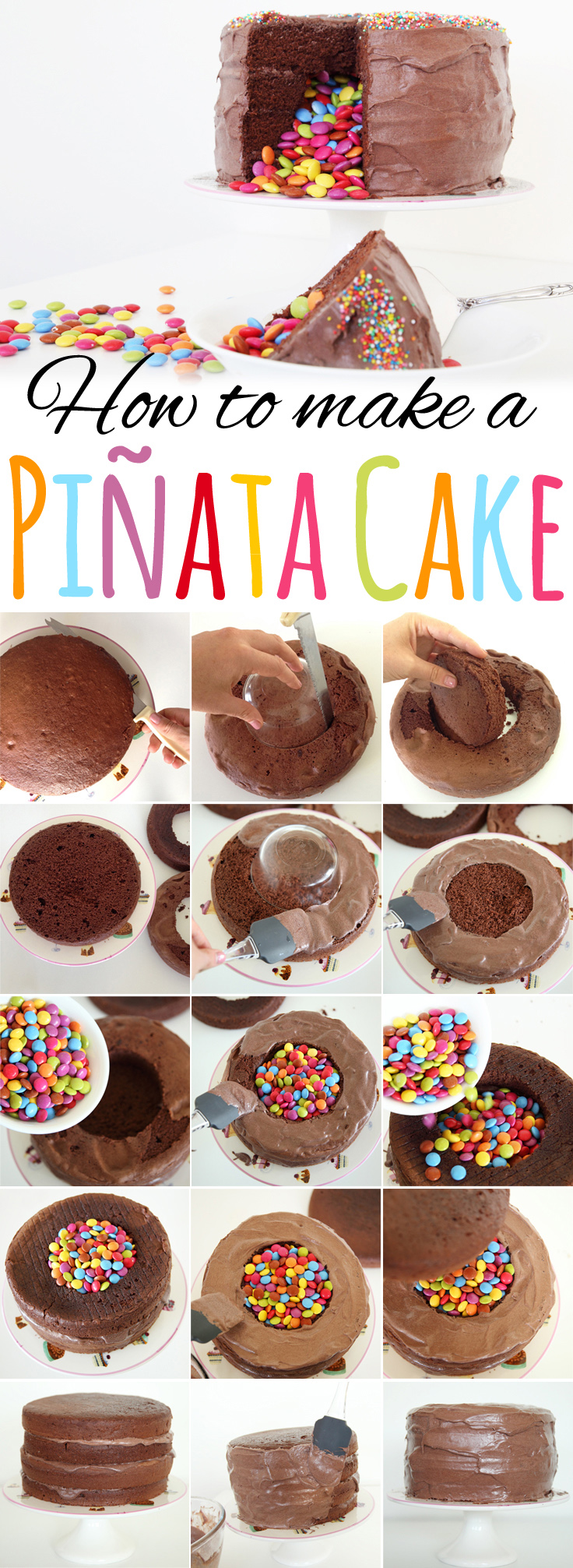 How to make a Piñata cake - Easy step-by-step instructions for a festive ‘Alexander’ inspired dessert! #pinata #pinatacake