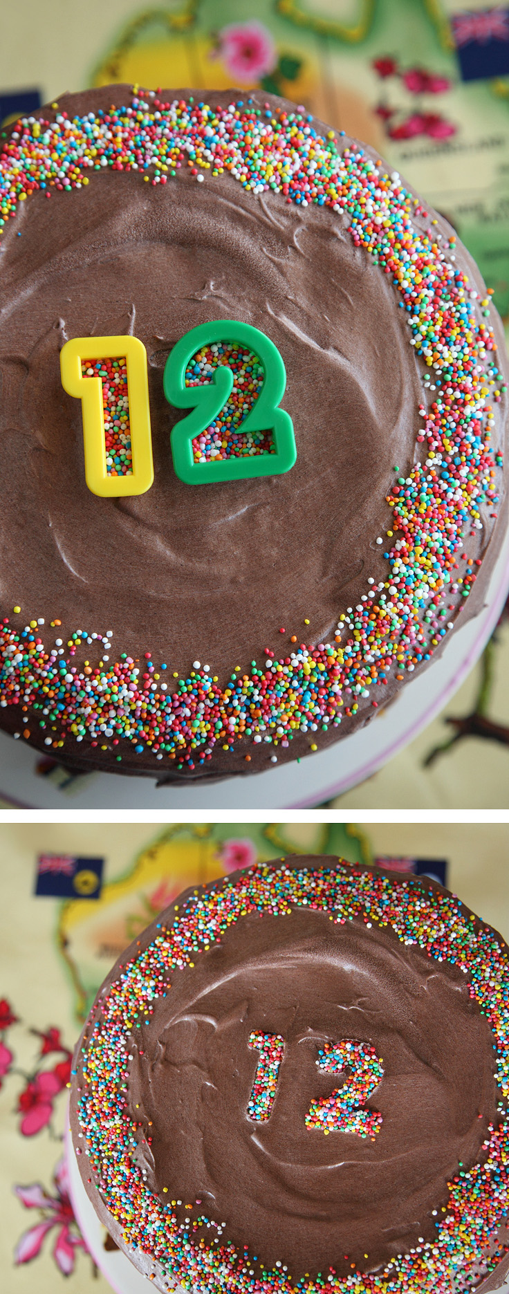 Clever - Use cookie cutters with sprinkles to create a message or write a number on your cake!