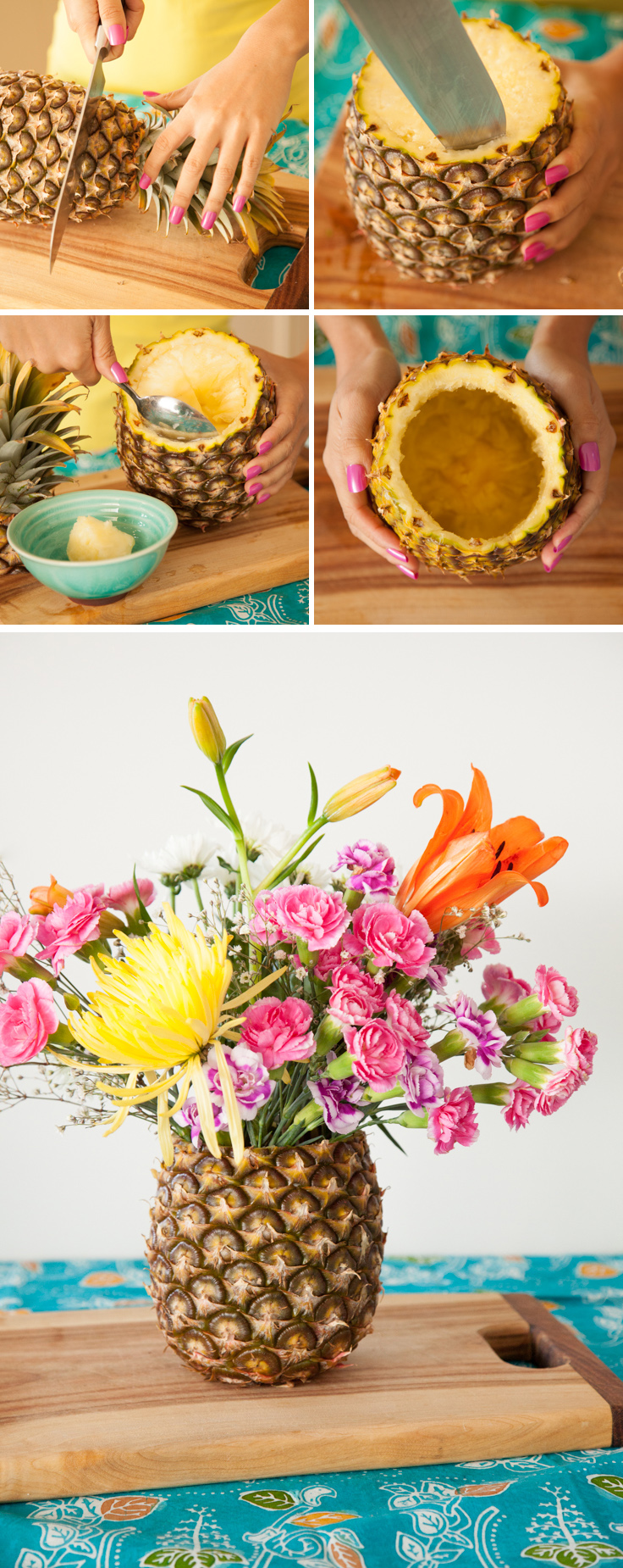 DIY Pineapple Vase - amazing floral centrepiece for summer!