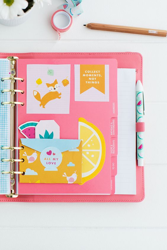 Decorate this kikki.K Planner with these cute and fruity accessories