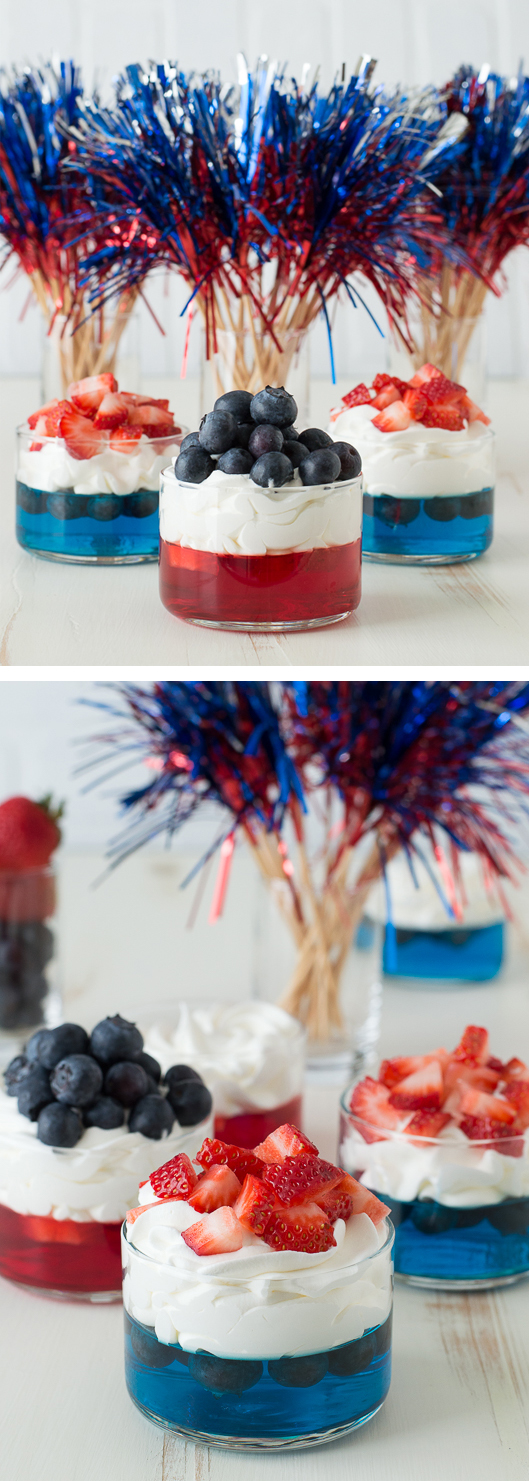 4th of July Fruit & Jello Cups - these are perfect for the 4th of July, and super easy to make! 