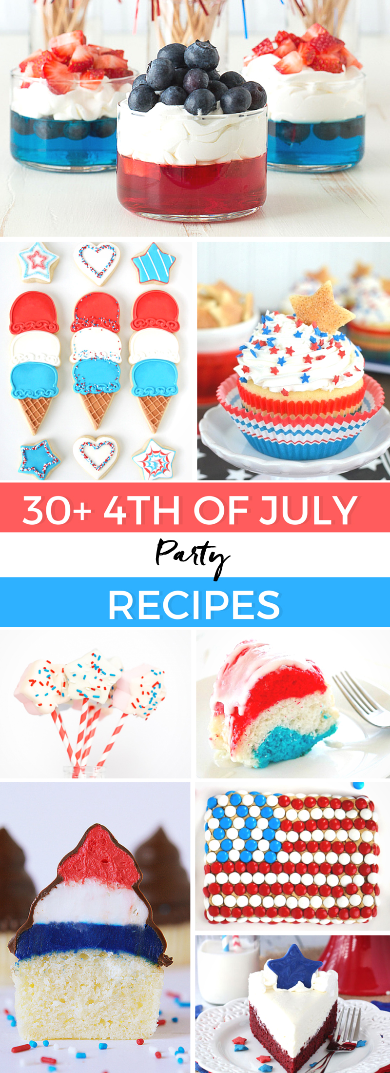 4th of July Party Recipes to make your red, white and blue menu planning a breeze!