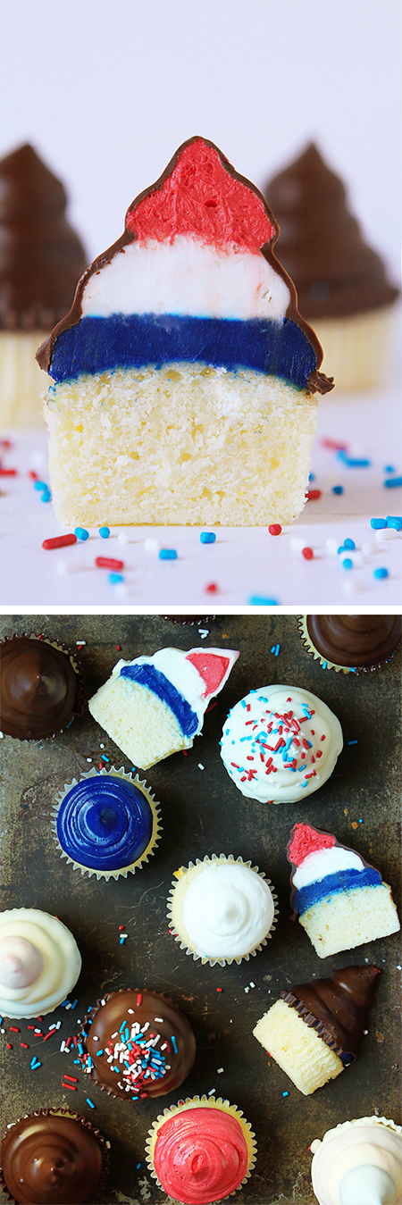 Patriotic Hi-Hat Cupcakes! (with a fun surprise-inside!)