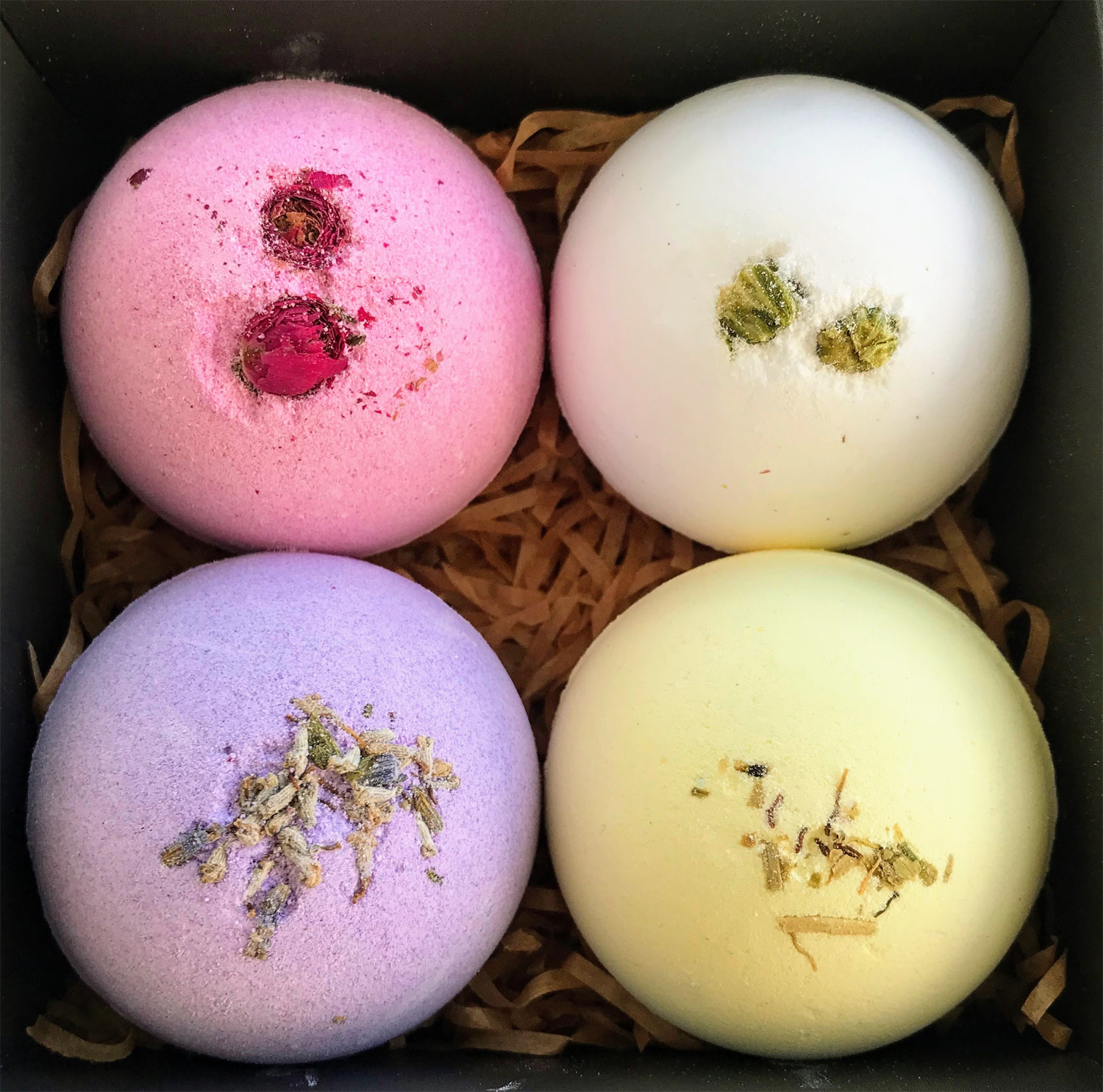 All-Natural Bath Bomb Gift Set | Rose, Lavender, Jasmine and Chamomile | Belong Naturally on Etsy