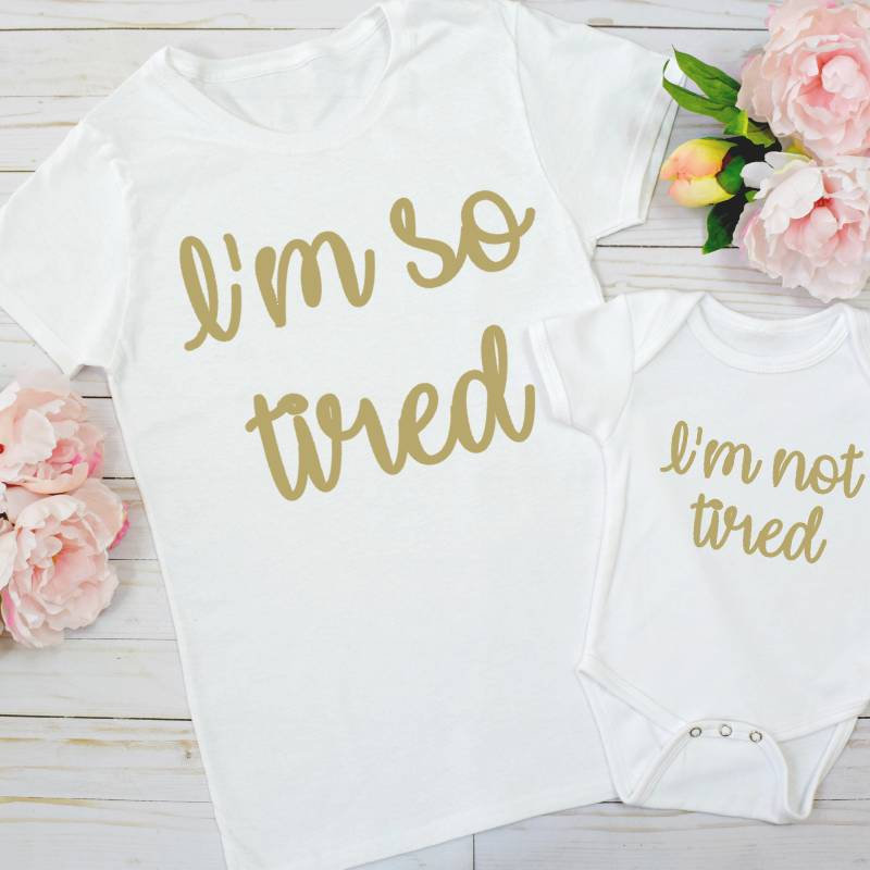 I'm So Tired and I'm Not Tired T-shirt Set Mommy and Me Shirts | Bless Studio on Etsy