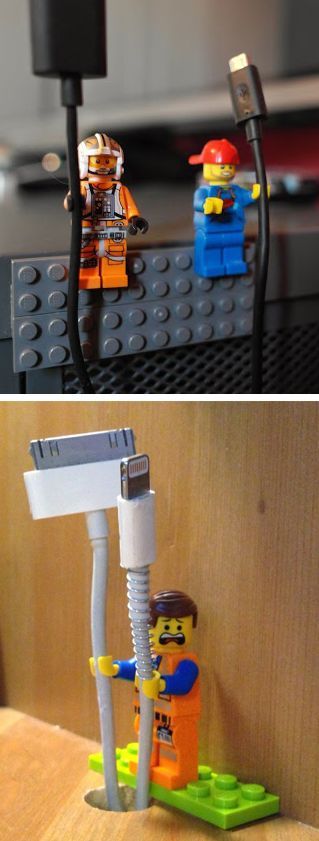 Product Hacks : Lego men to hold your cables